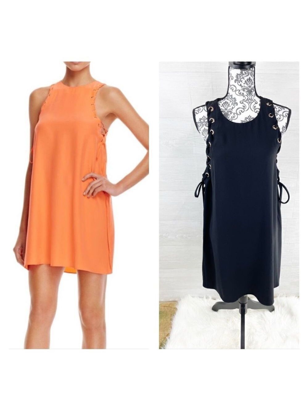 Amanda Uprichard Allegra Lace Up Side Keyhole Shift Dress